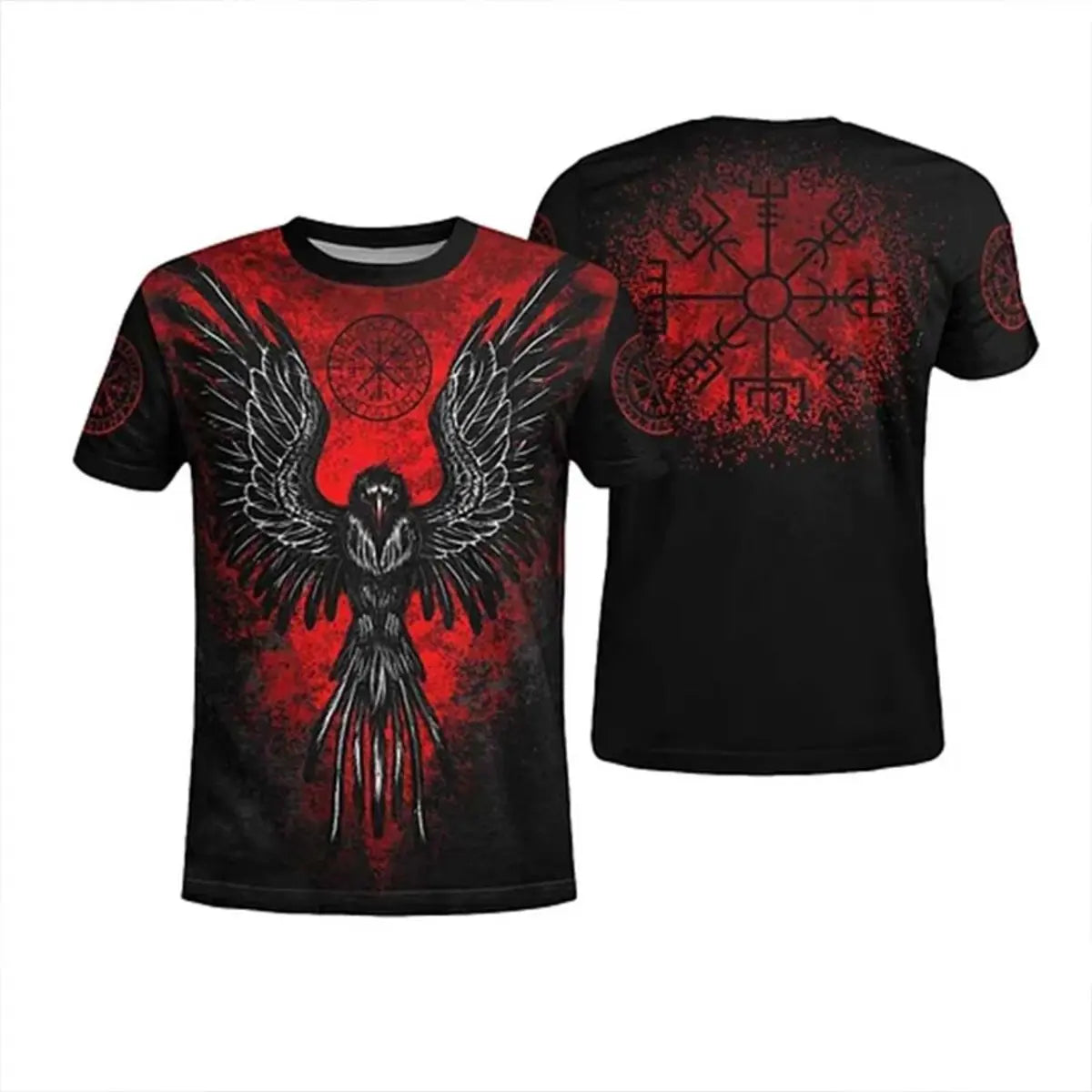 Viking Odin Crows Printed Men's T-shirt