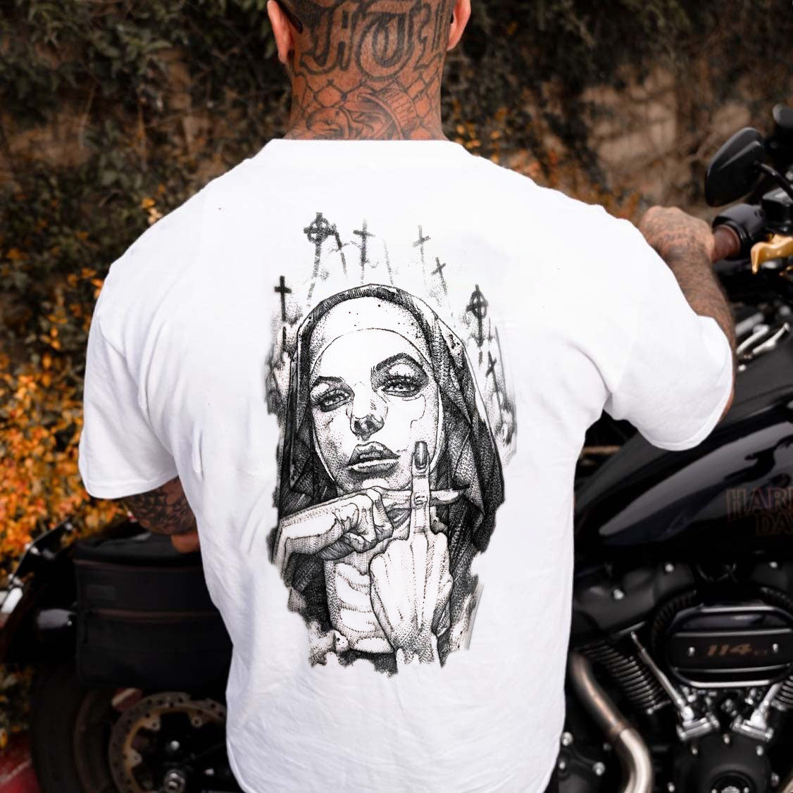 Cross gesture nun  Printed Men's T-Shirt