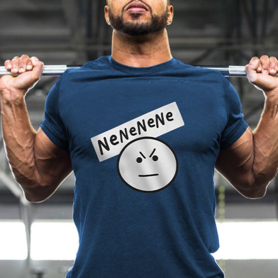 Mean Eyebrow Face Nenenene Print Men's T-shirt