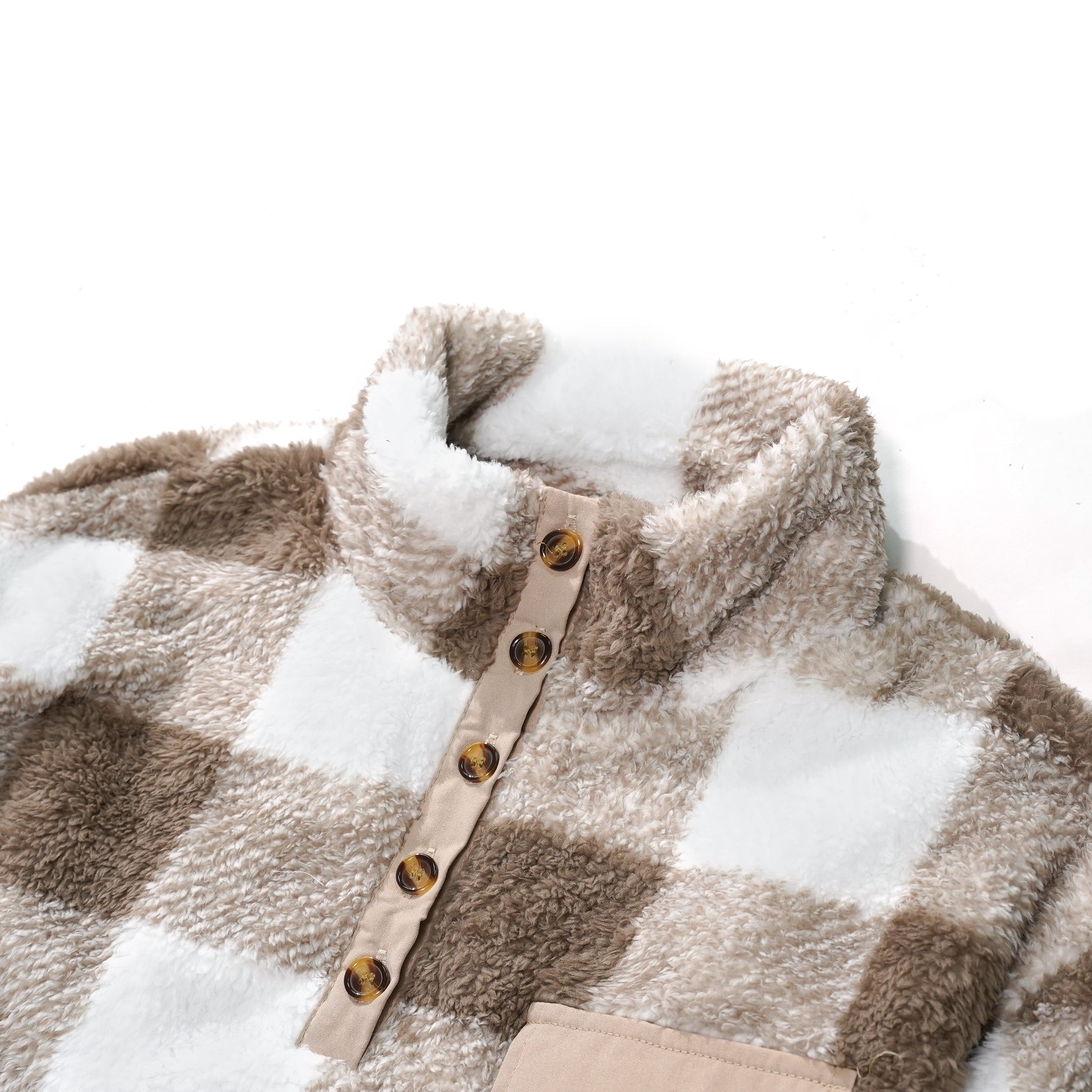 Casual Winter Plaid Pocket Men's Pullover Jacket